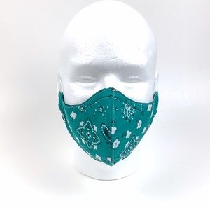 Turquoise Bandana Print Breathable Face Mask